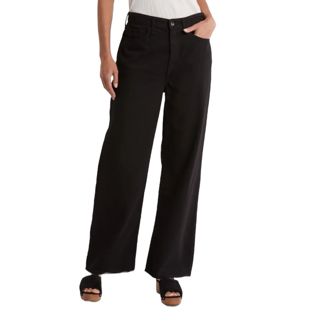 rag & bone Lori Mid-rise Wide Leg Pants‎ 25 Black Denim